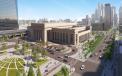 Gray 30th Street Station, aerial view.   (Photo courtesy of Amtrak)