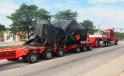 The HighwayMAX is a nine-axle extendable highway trailer with nine hydraulically steered pendle-axles and a legal payload of up to 170,000 lbs. (249,000-lb. technical payload).
   (Photo courtesy of ALL Crane)