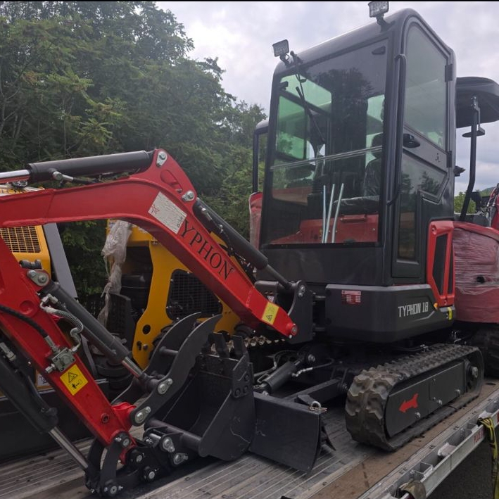 mini excavator on delivery