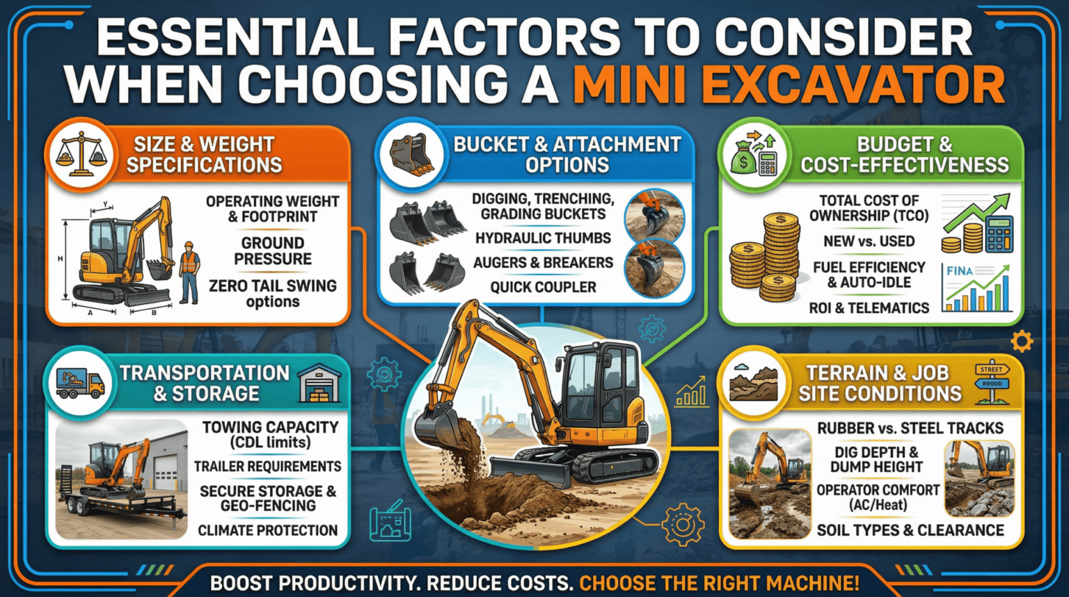 Consider When Choosing a Mini Excavator - Machines Wiki Consider When Choosing a Mini Excavator