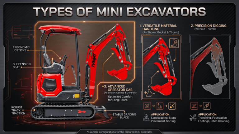 Types of Mini Excavators types of mini excavators1