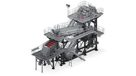 1779489827_63693_en_492d7_65824_terex-aggrescrub-p80jpg - Machines Wiki Industrial mining processing plant with conveyors and stairs on a multi-level steel framework.