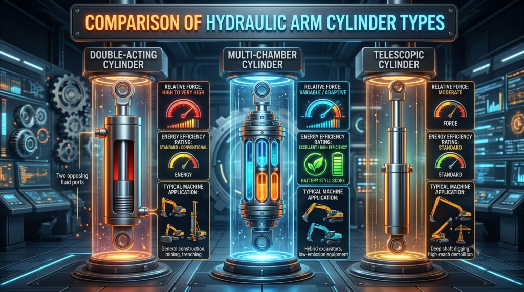 Hydraulic Arm Cylinders Types - Machines Wiki Hydraulic Arm Cylinders Types