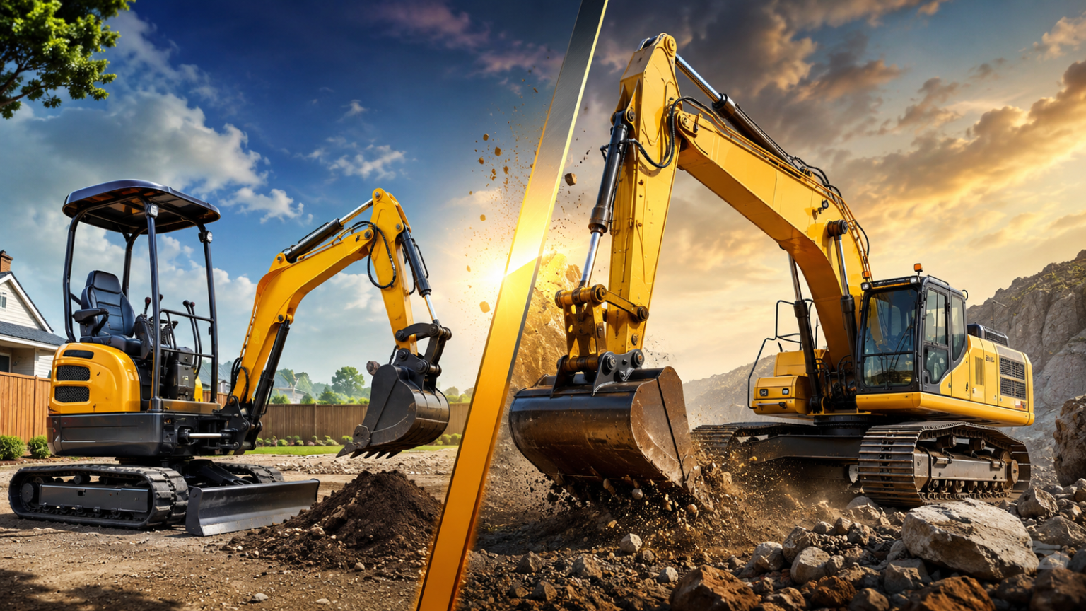 Mini Excavator vs Full-Size Excavator - Machines Wiki Mini Excavator vs Full-Size Excavator