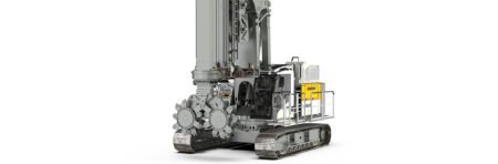 liebherr-lmc80_1jpg - Machines Wiki Crawler-mounted drilling rig with operator cab and yellow Liebherr branding, used for underground mining or large-scale drilling
